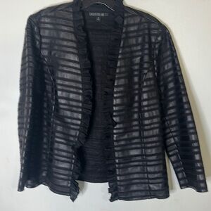 Lafayette 148 Black Stripes Linen Jacket/ Blazer.  Size 8